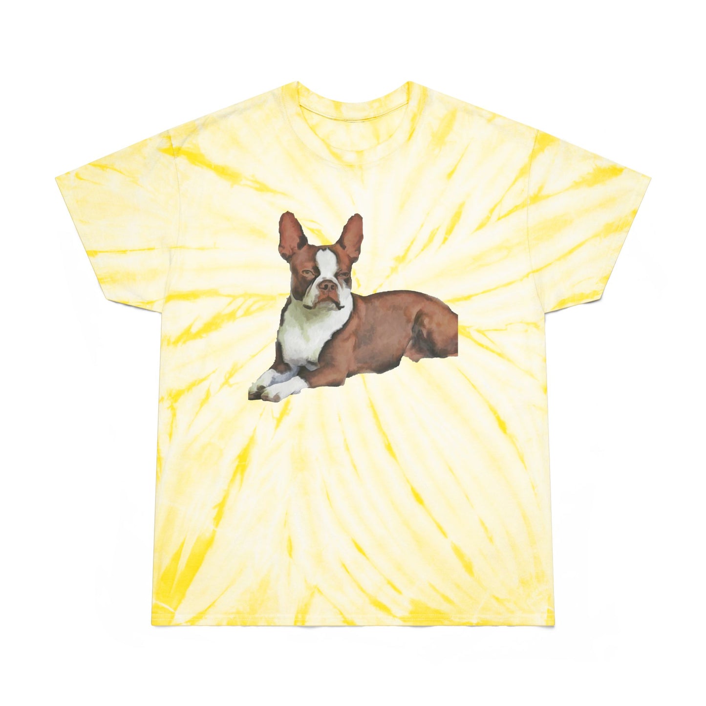 Boston Terrier 'Seely' Unisex Cotton Tie-Dye Tee, Cyclone