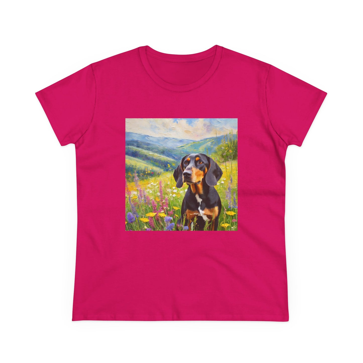 Black & Tan Coonhound Women's Midweight Cotton Tee