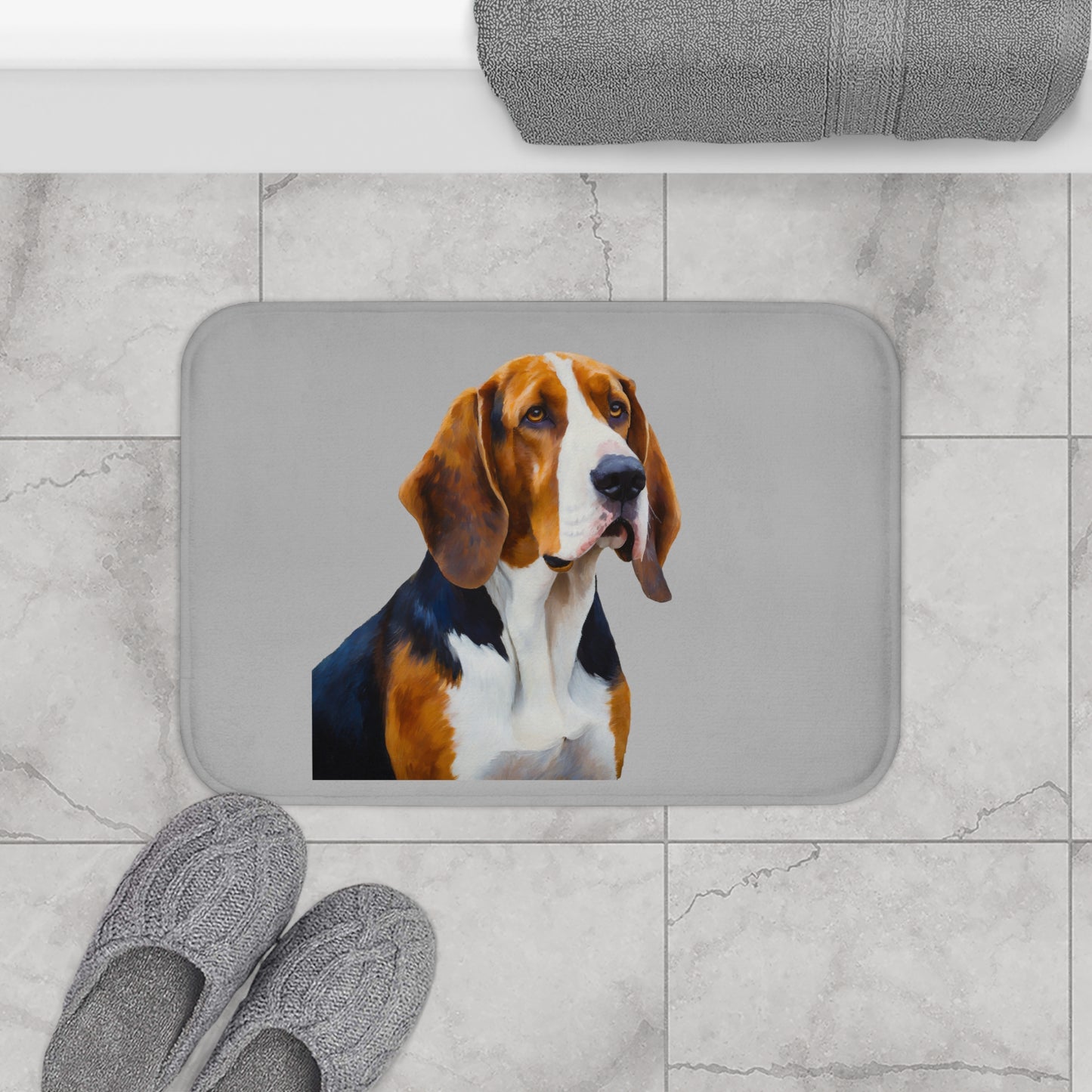 Whimsical American English Coonhound Bathroom Rug Mat