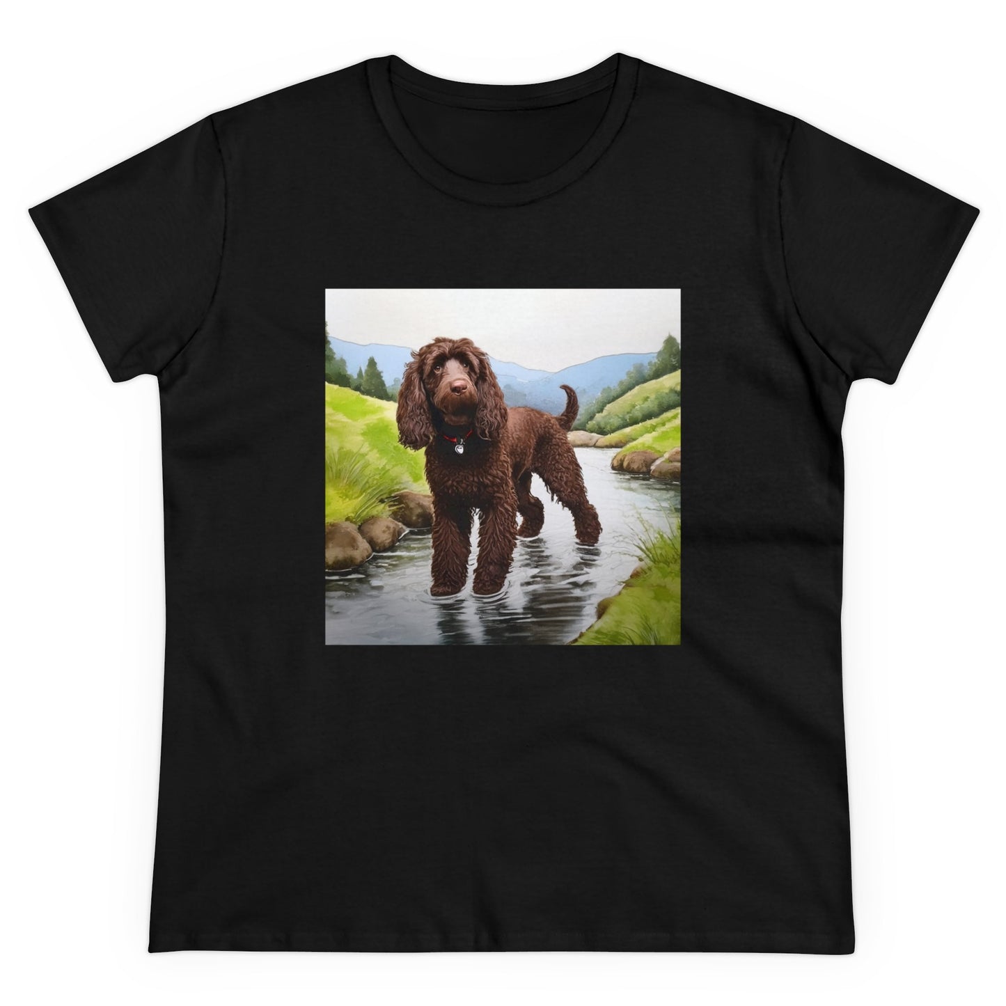 Irish Water Spaniel Women's Midweight Cotton Tee