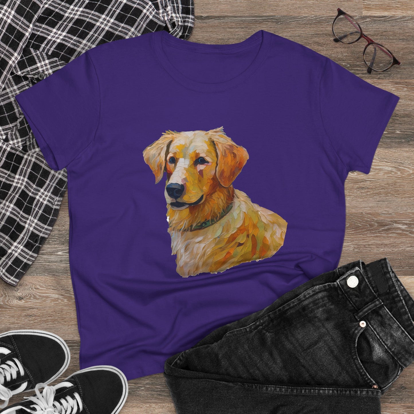 Golden Retriever Puppy Women's Midweight Cotton Tee