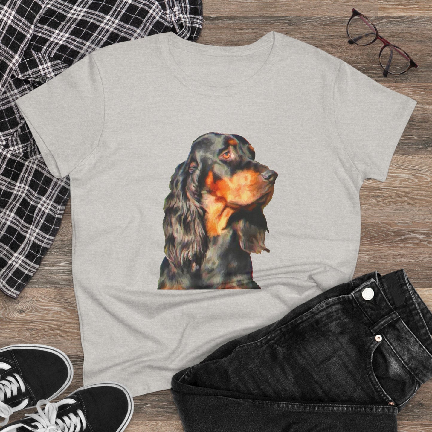 Gordon Setter 'Angus' Women's Midweight Cotton Tee