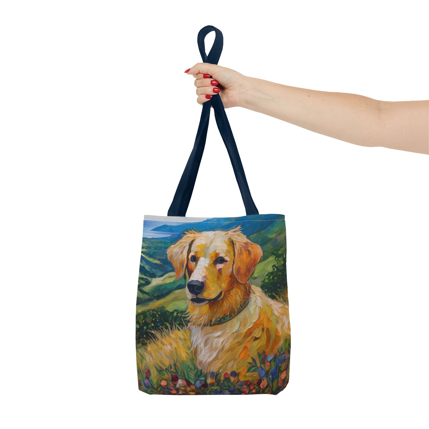 Golden Retriever Puppy Polyester Tote Bag (AOP)