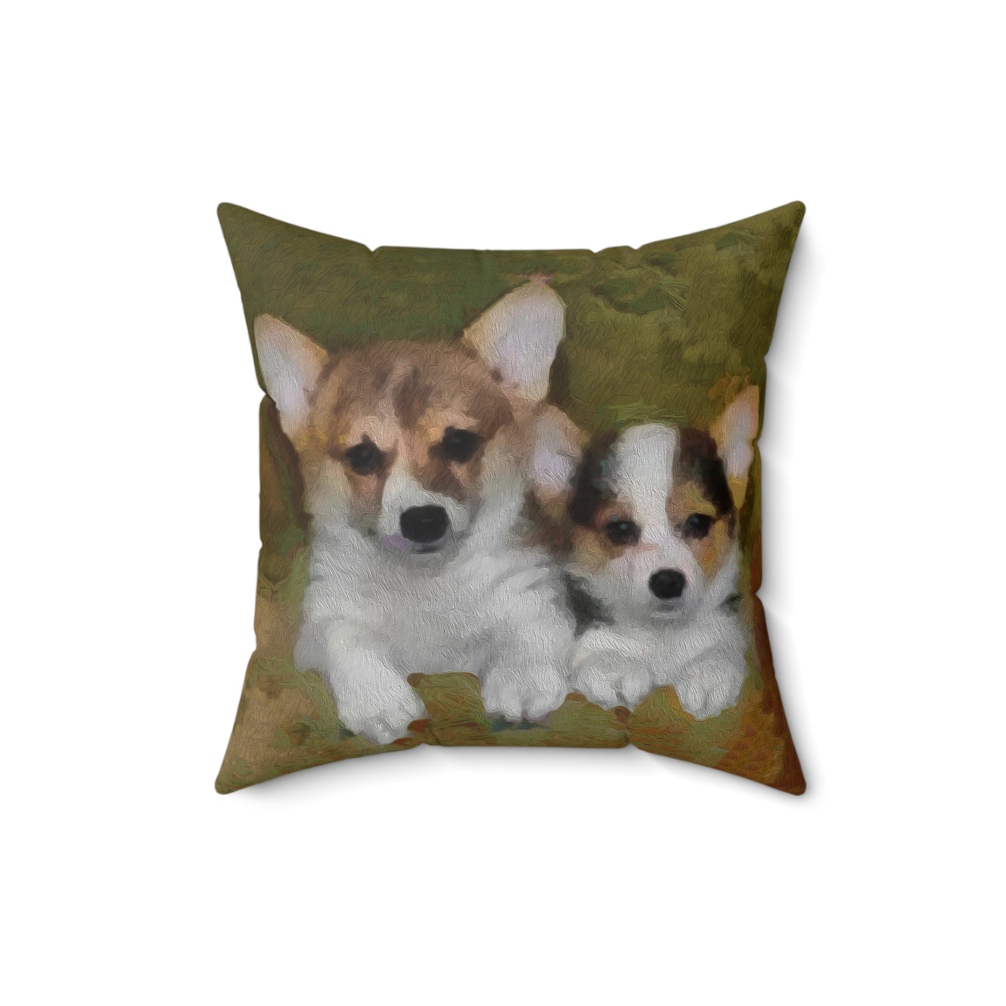 Welsh Corgi 'Cousins' Spun Polyester Throw Pillow
