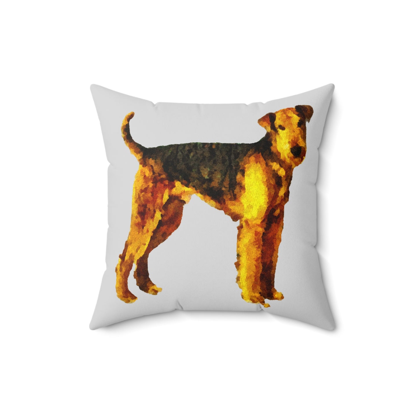 Airedale Terrier 'Lucy' Spun Polyester Throw Pillow