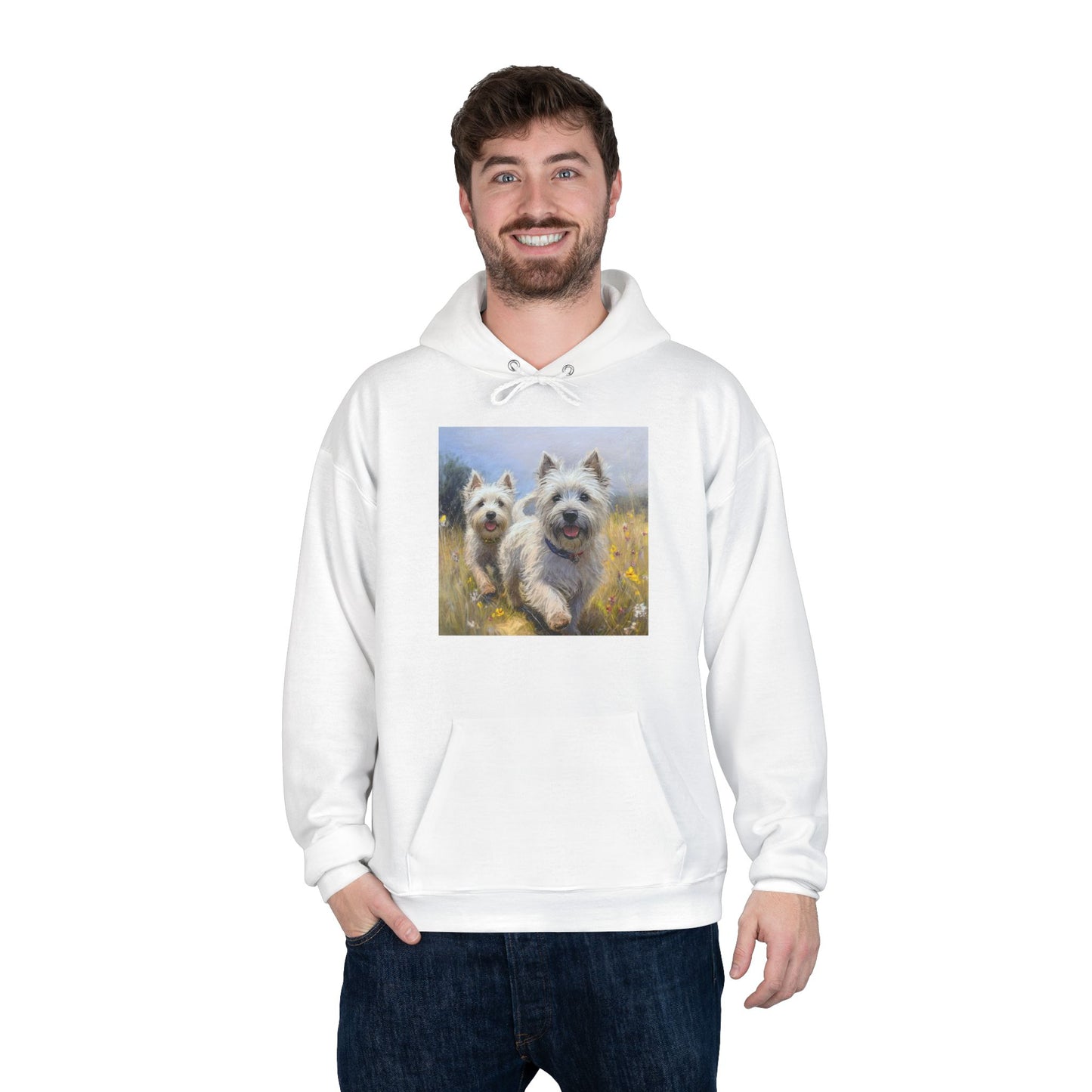Cairn Terriers - Unisex Cotton Blend Fleece Lined Hoodie Sweatshirt