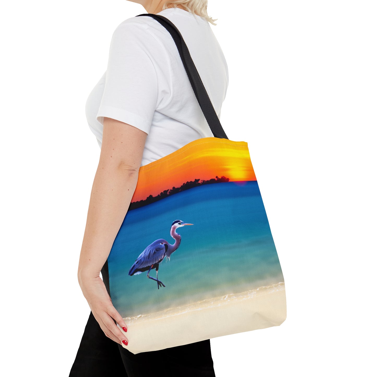 Blue Heron in Sunset - Tote Bag