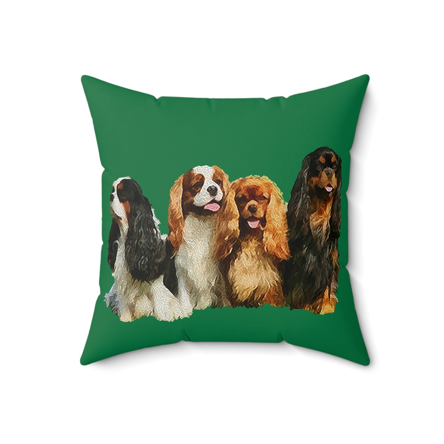 Charming King Charles Spaniels 'Cavalier Club' Spun Polyester Throw Pillow