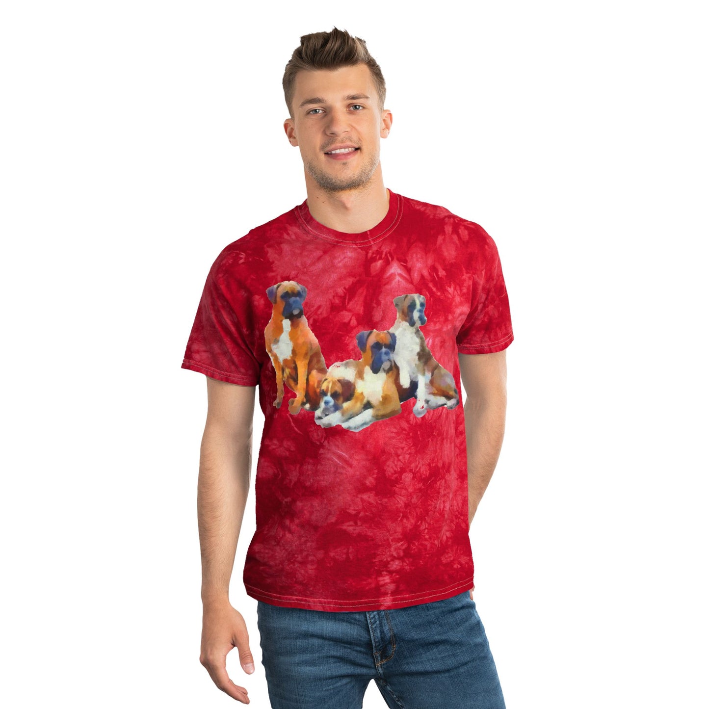 Boxer Quartet Unisex Cotton Tie-Dye Tee, Crystal