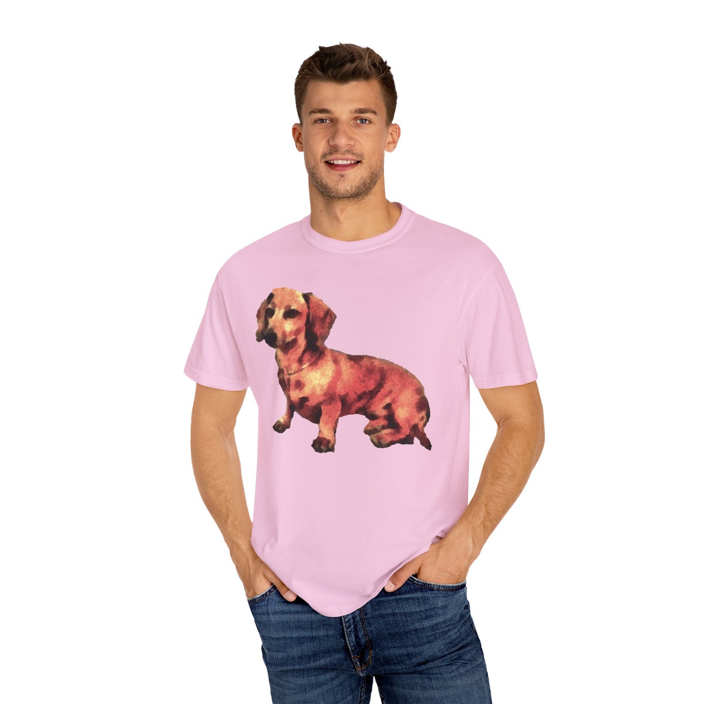 Dachshund 'Simone' Unisex Relaxed Fitted Garment-Dyed T-shirt
