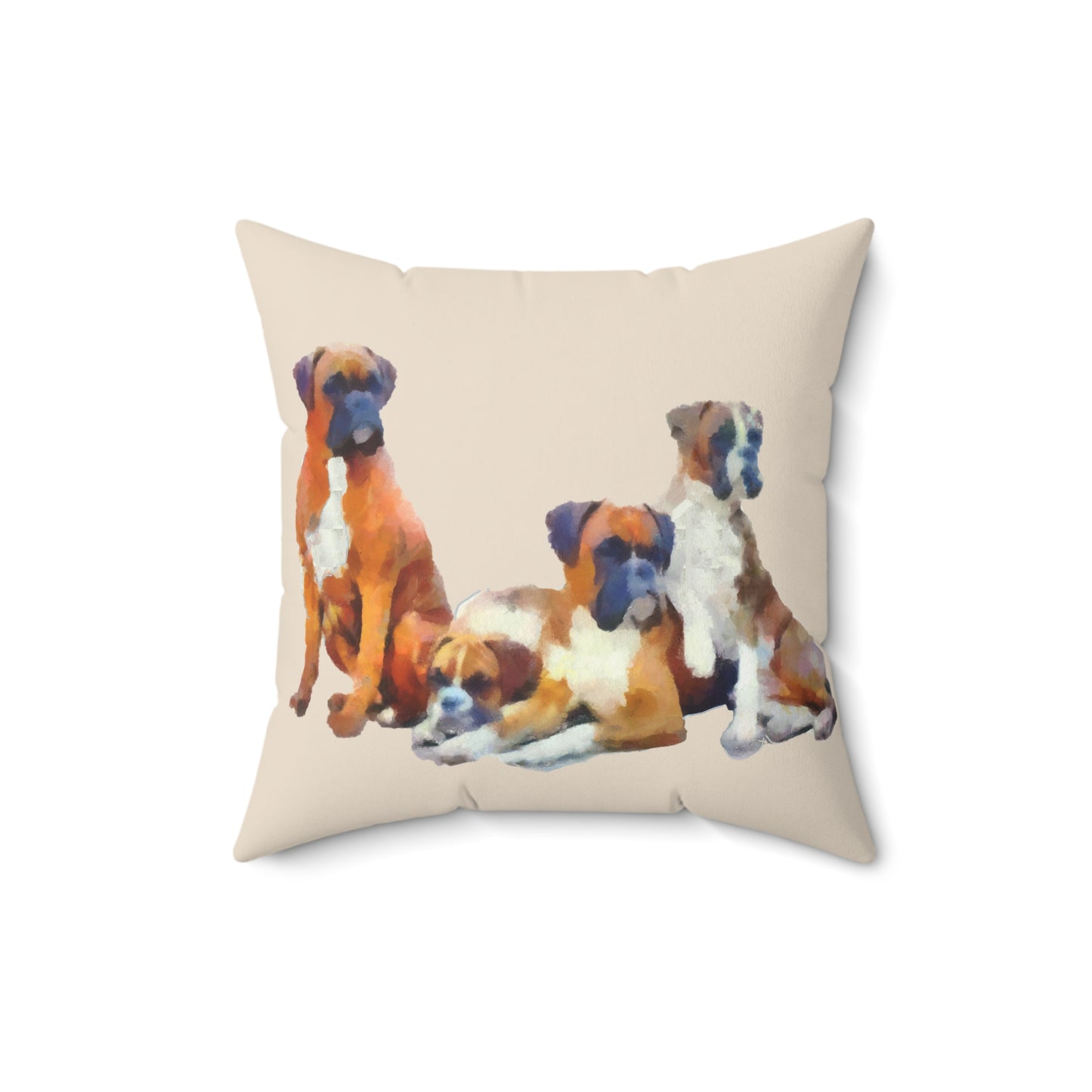 Boxer Quartet Spun Polyester Throw Pillow