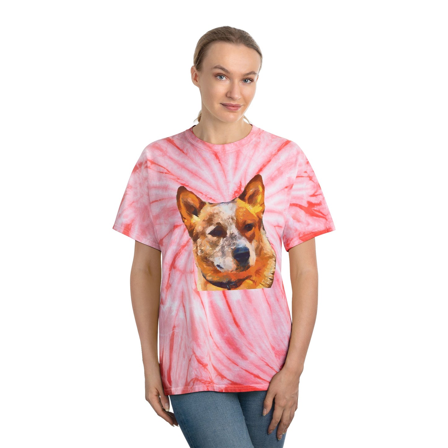 Australian Cattle Dog - Red Heeler Unisex Cotton Tie-Dye Tee, Cyclone