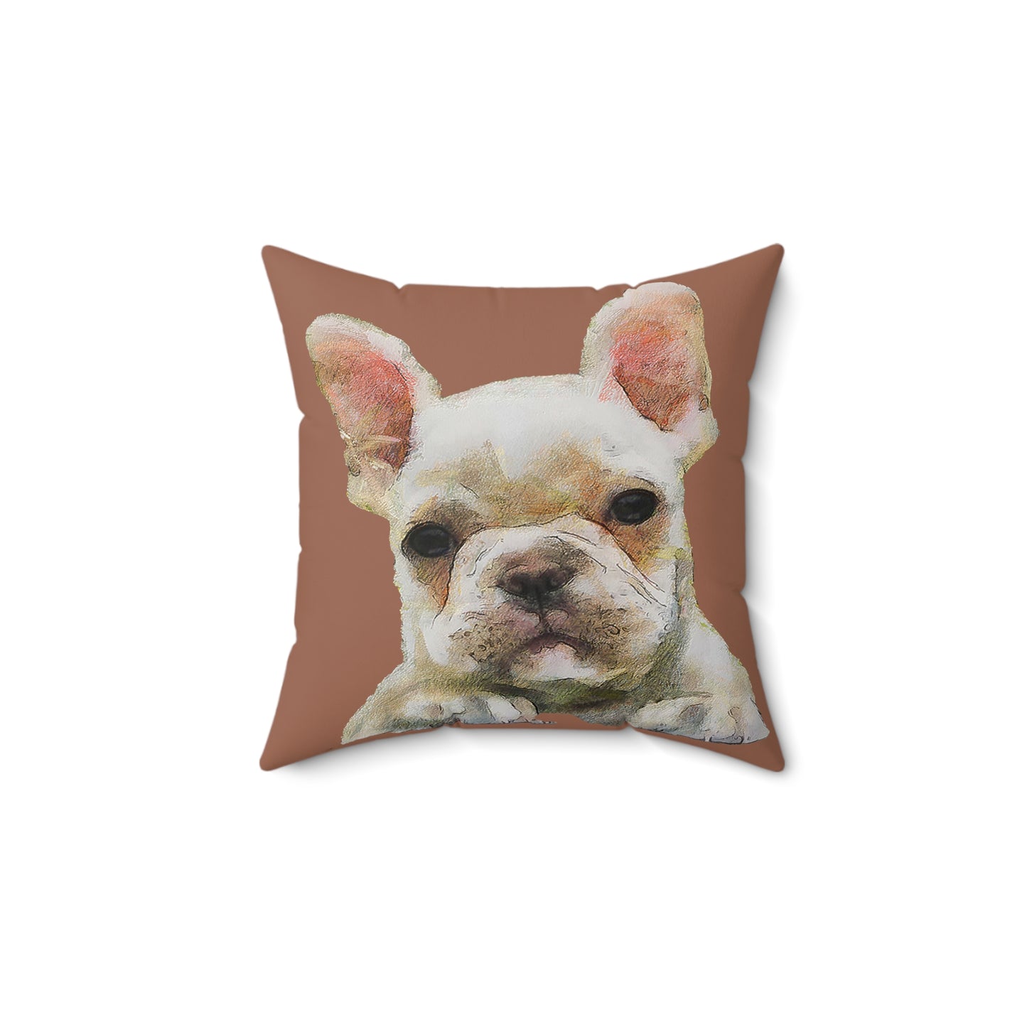 French Bulldog 'Bouvier' Spun Polyester Throw Pillow