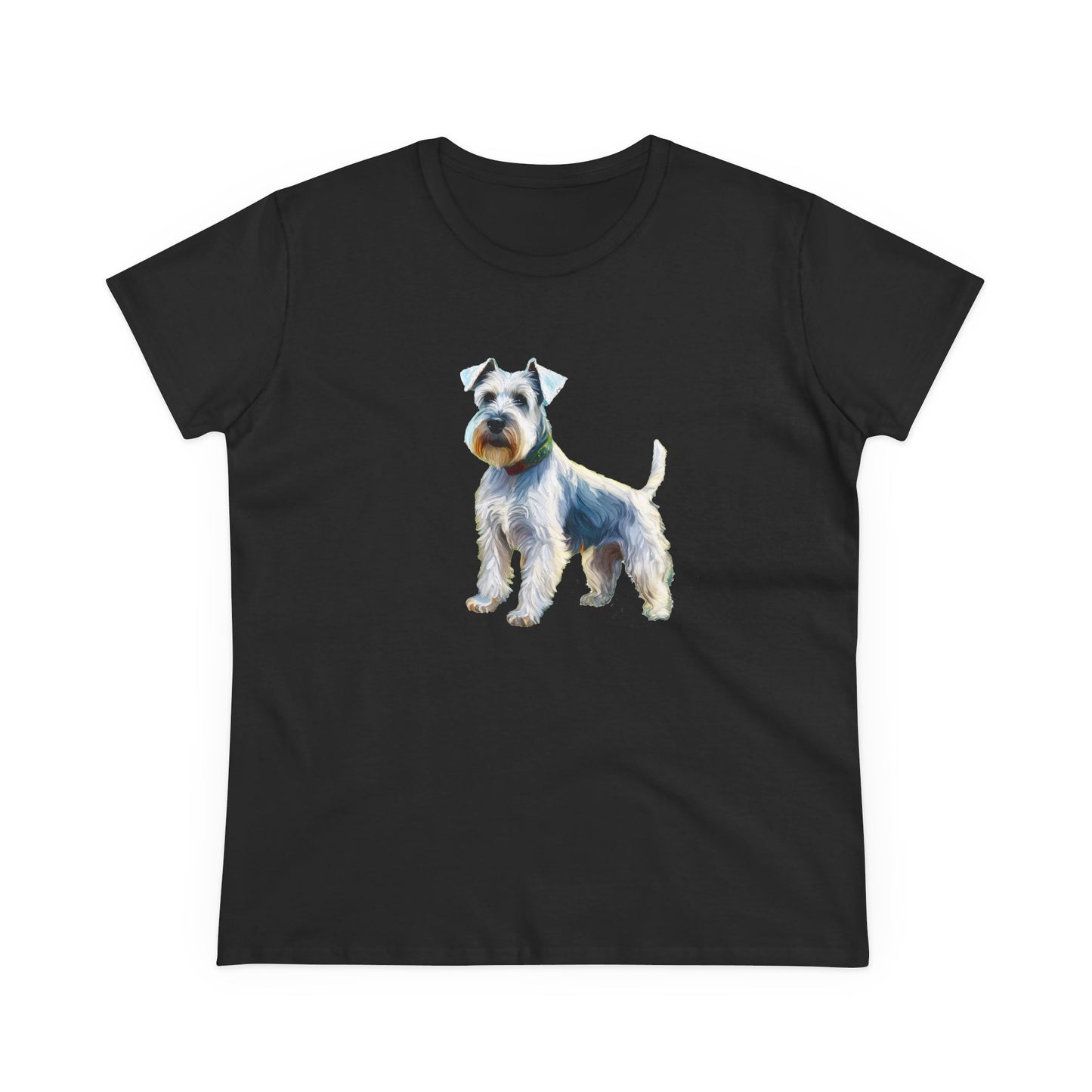 White Schnauzer Women's Midweight Cotton Tee
