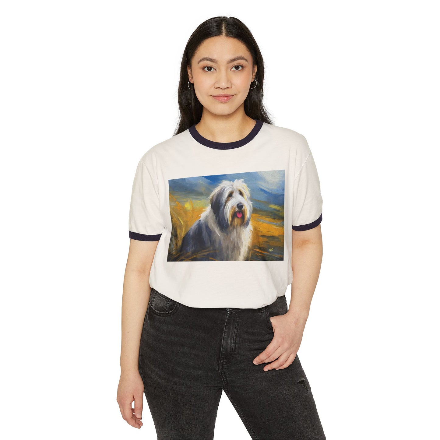 Old English Sheepdog Classic Cotton Ringer T-Shirt