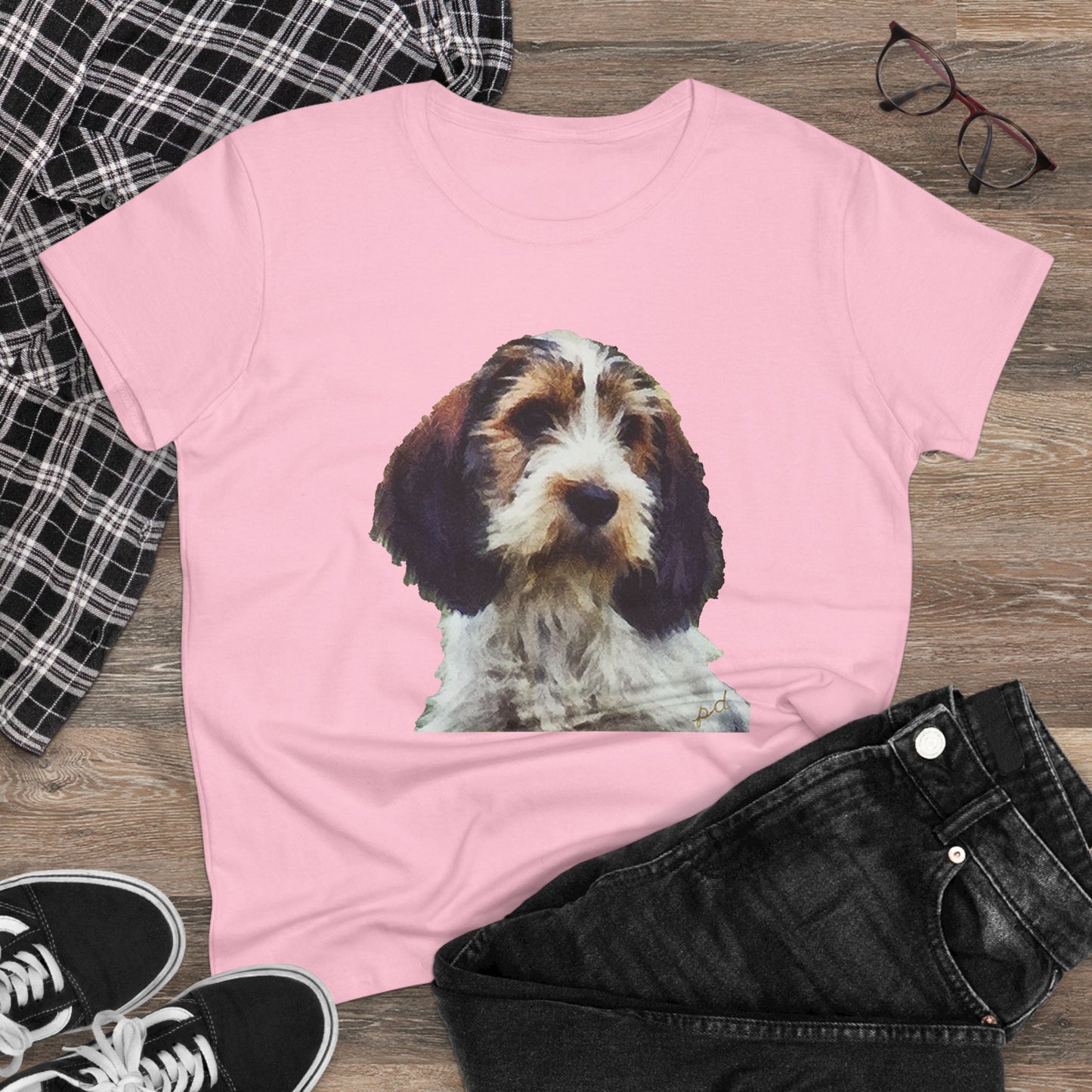 Petit Basset Griffon Vendeen Women's Midweight Cotton Tee