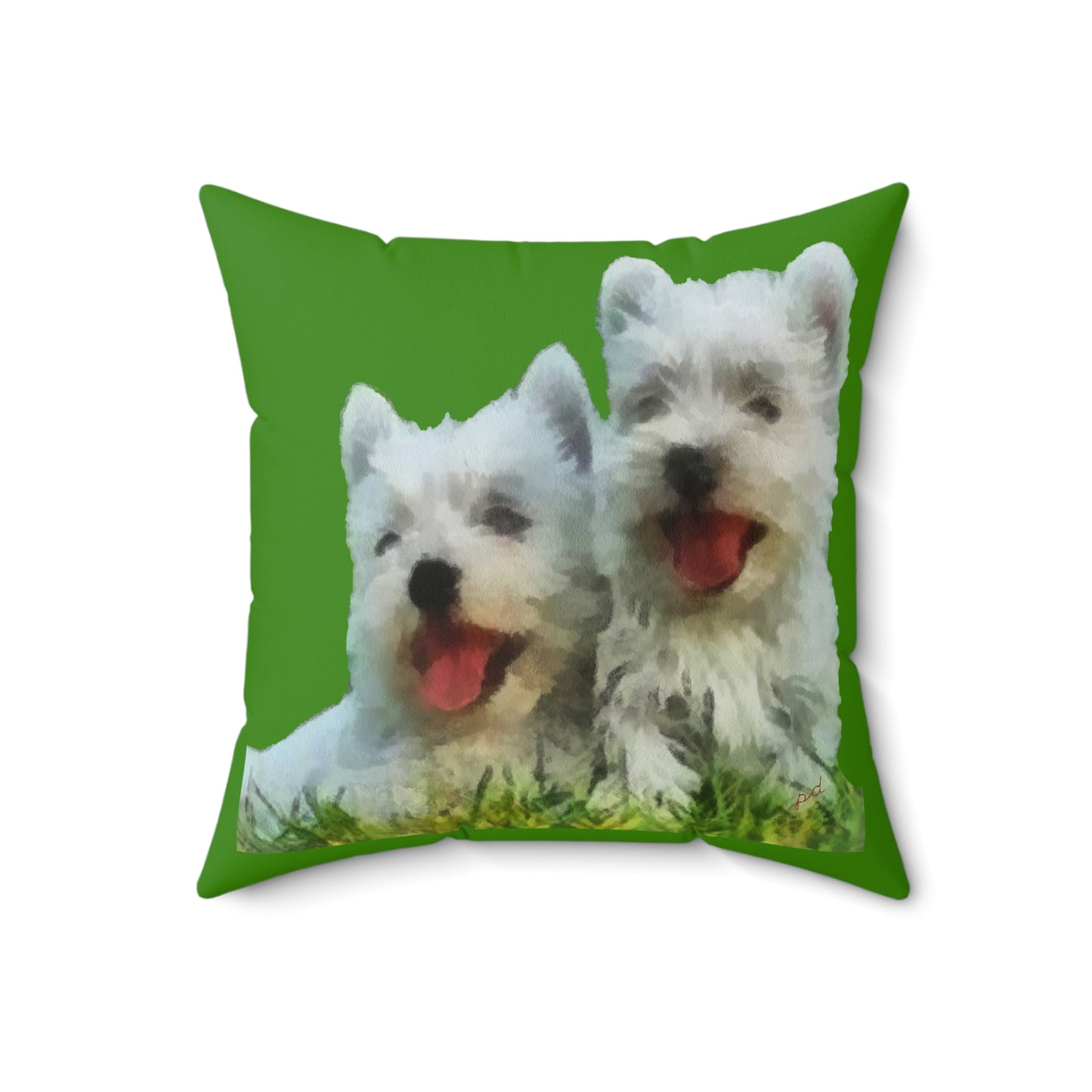 West Highland Terrier - Westie - Spun Polyester Throw Pillow