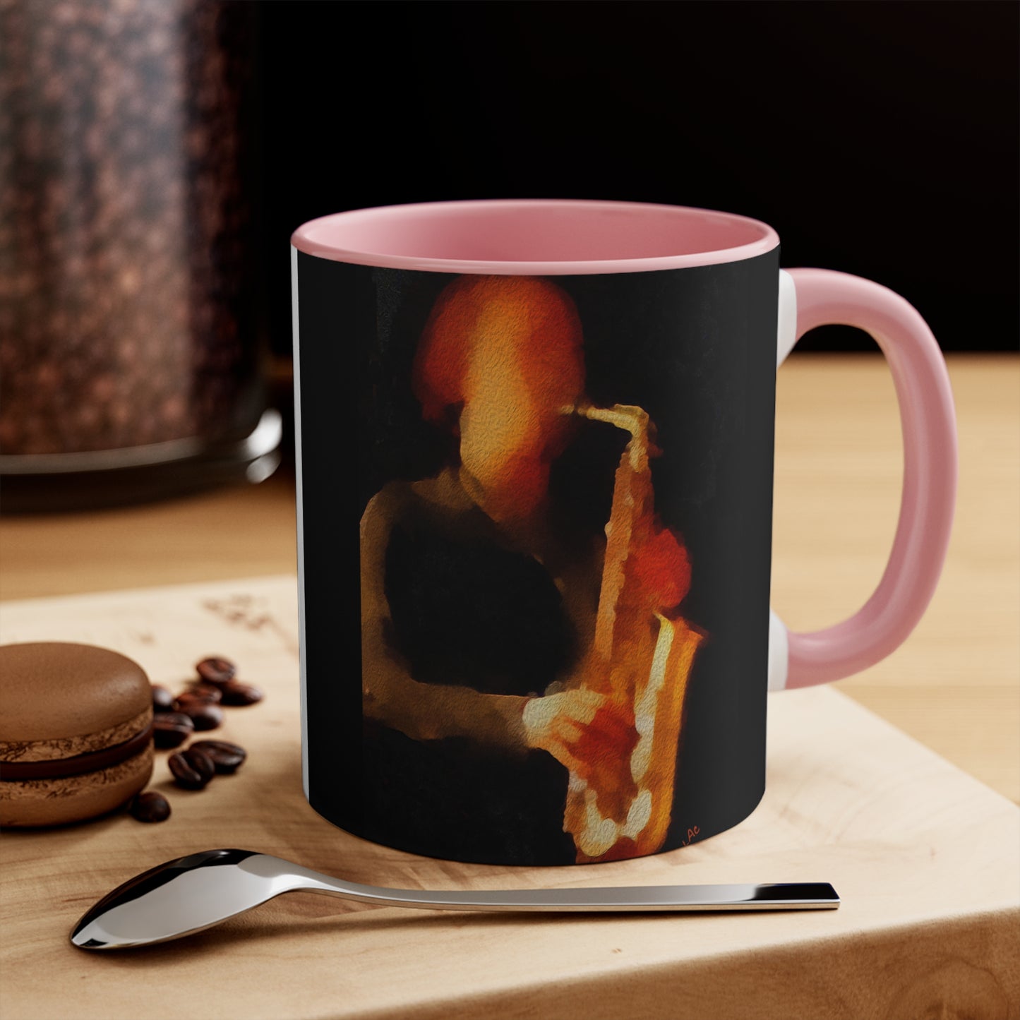 Saxophonist - Accent Coffee Mug, 11oz