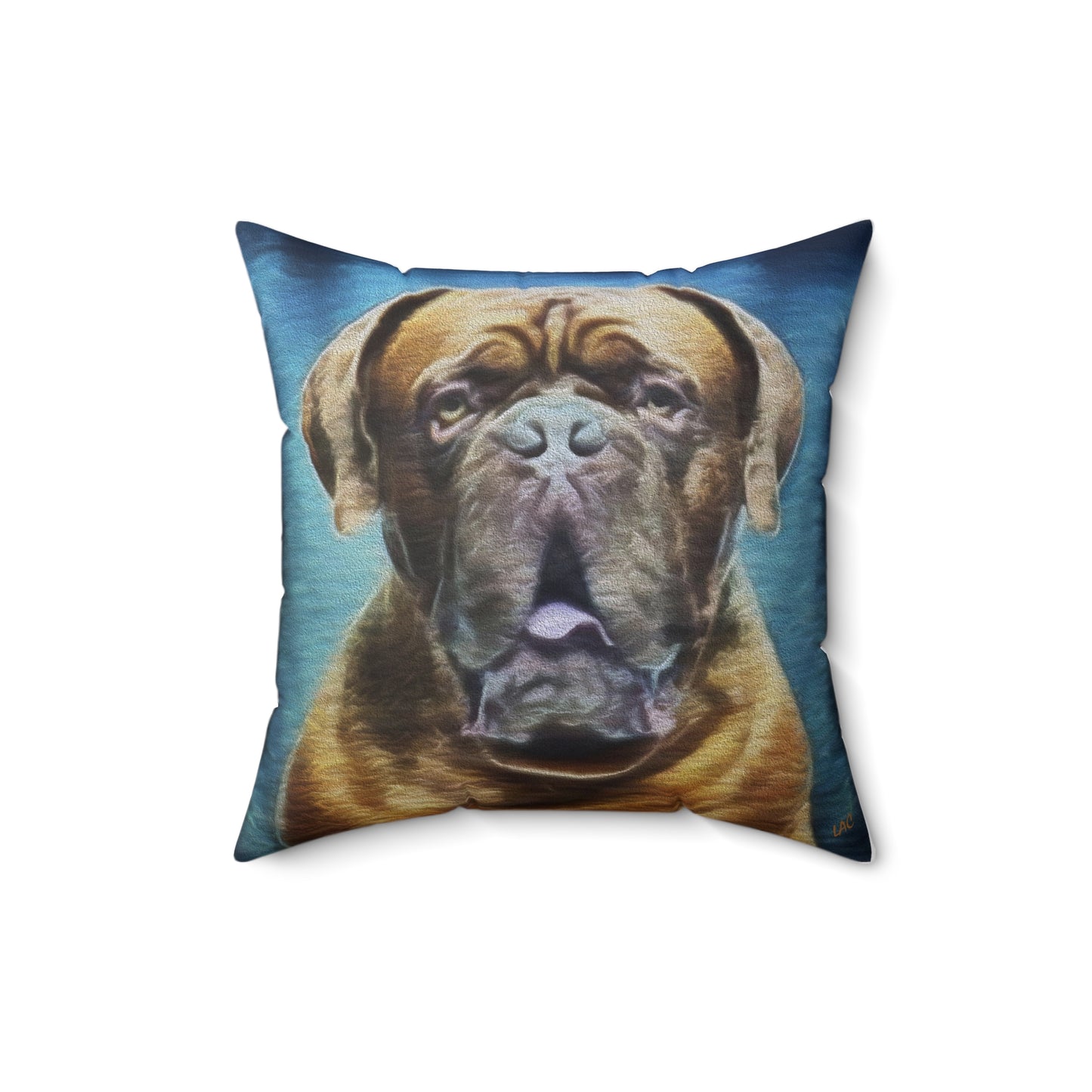 Dogue de Bordeaux Spun Polyester Throw Pillow