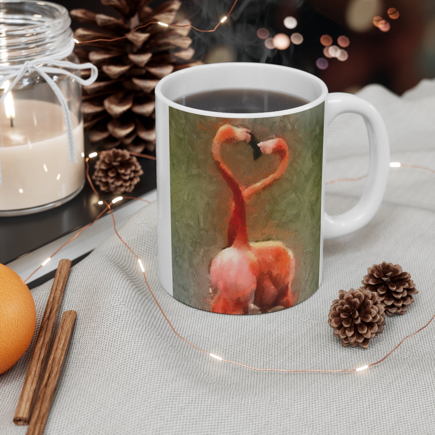 Flamingos 'Love Birds' Ceramic Mug 11oz