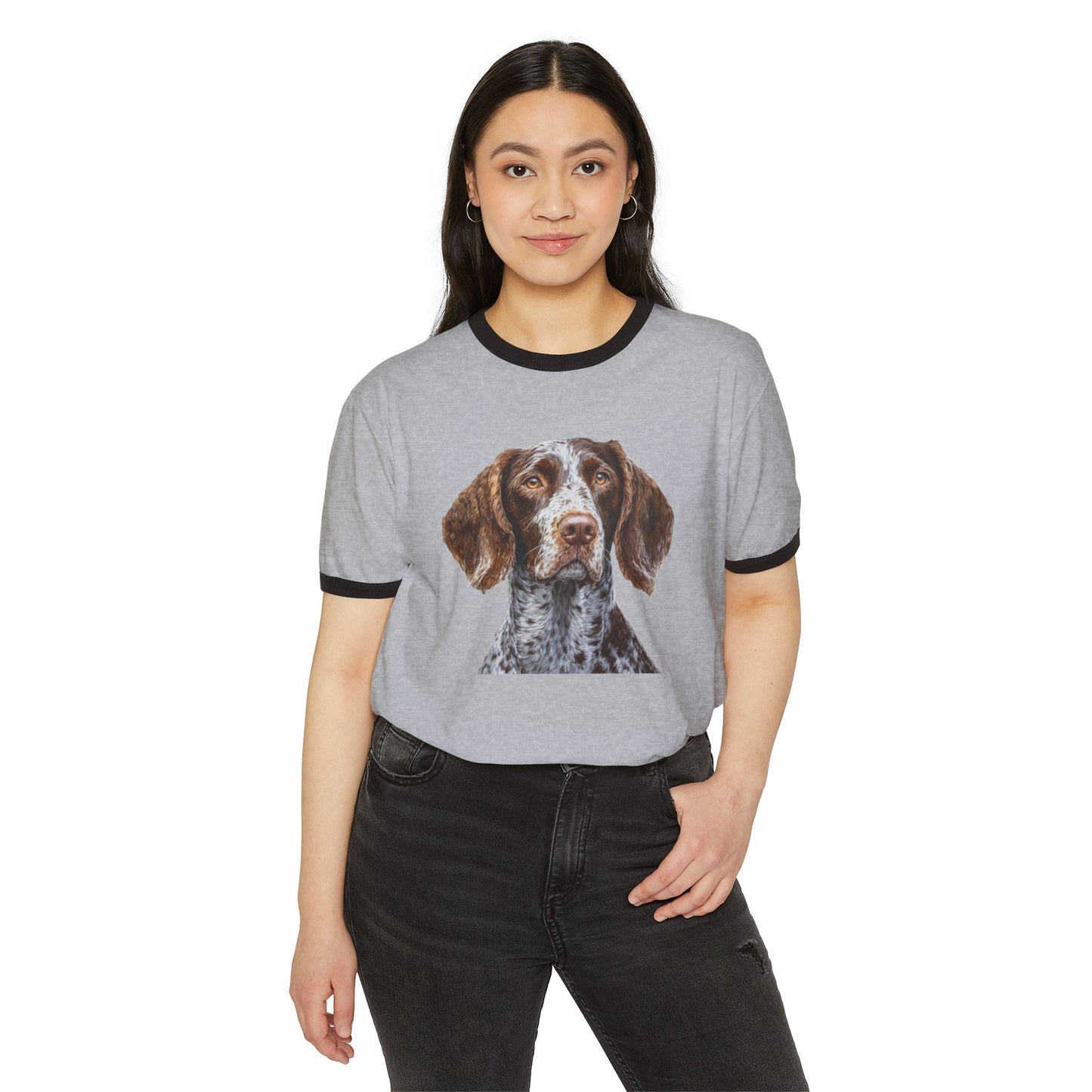 German Wirehaired Pointer Classic Cotton Ringer T-Shirt