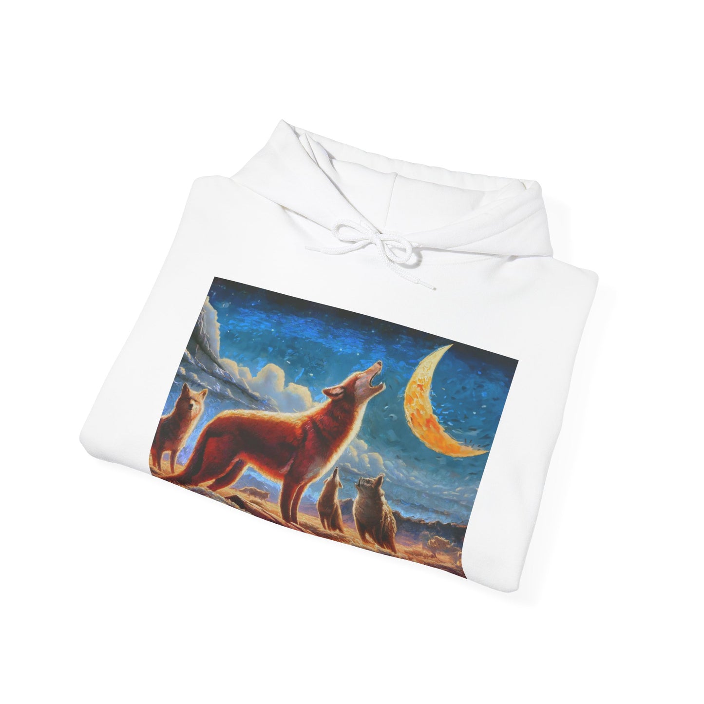 Coyotees in Moonlight Unisex 50/50 Hooded Sweatshirt