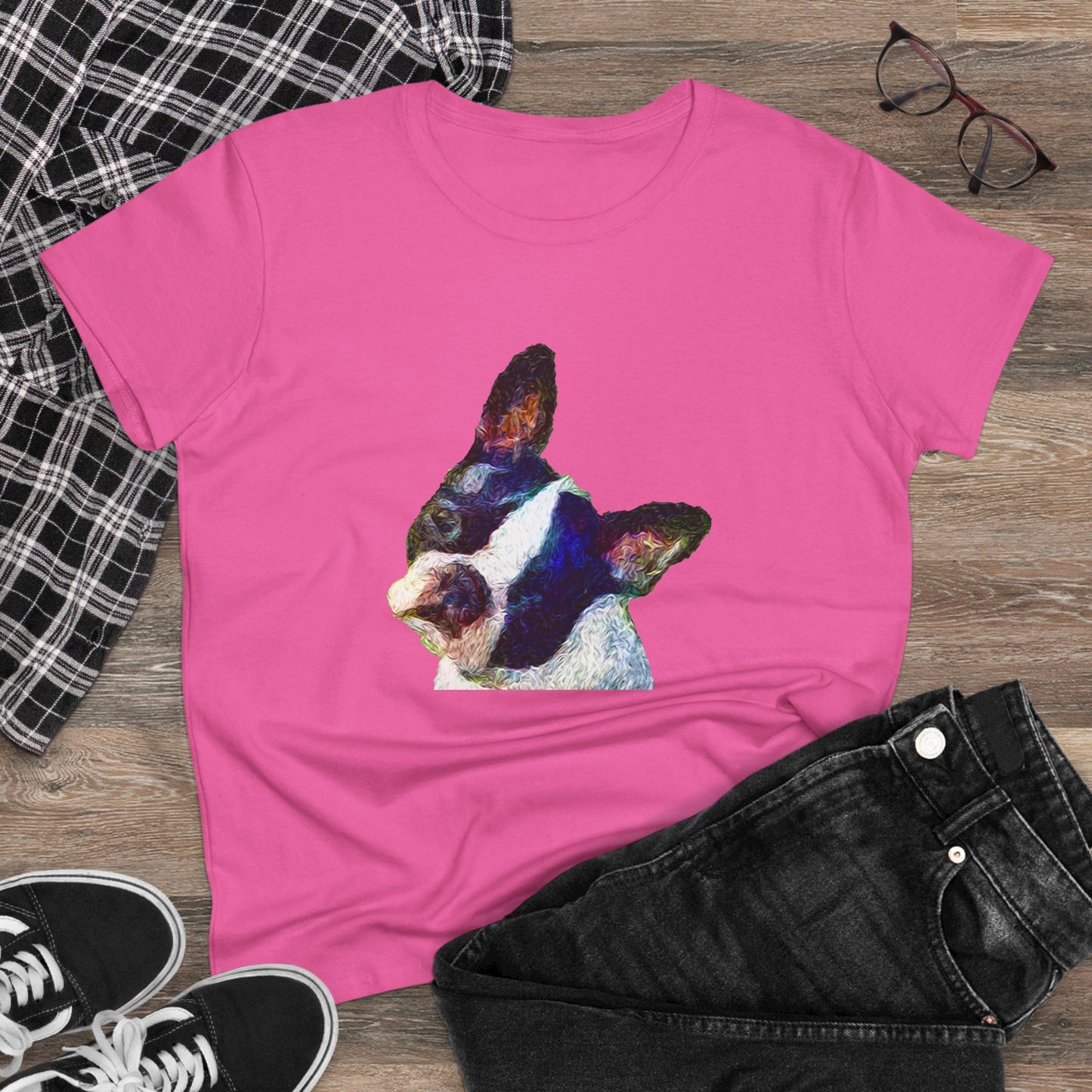 Boston Terrier 'Skipper' Women's Midweight Cotton Tee