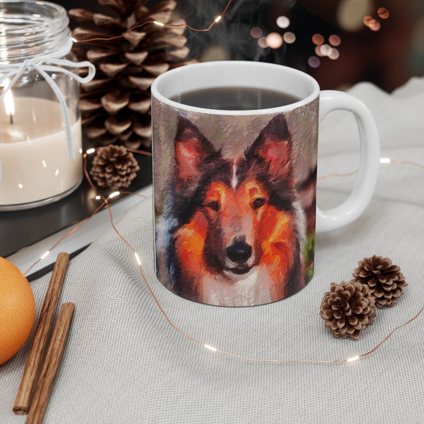 Rough Coated Collie Ceramic Mug 11oz - A Sip of Canine Charm