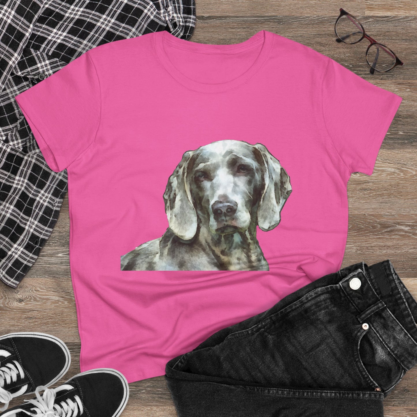 Weimaraner 'Greyson' Women's Midweight Cotton Tee