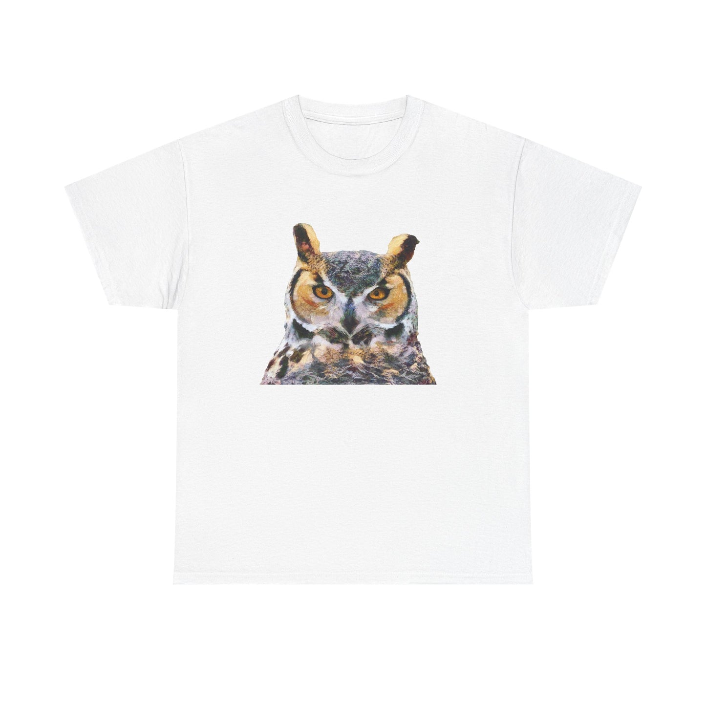 Great Horned Owl 'Hooty' Unisex Heavy Cotton Tee