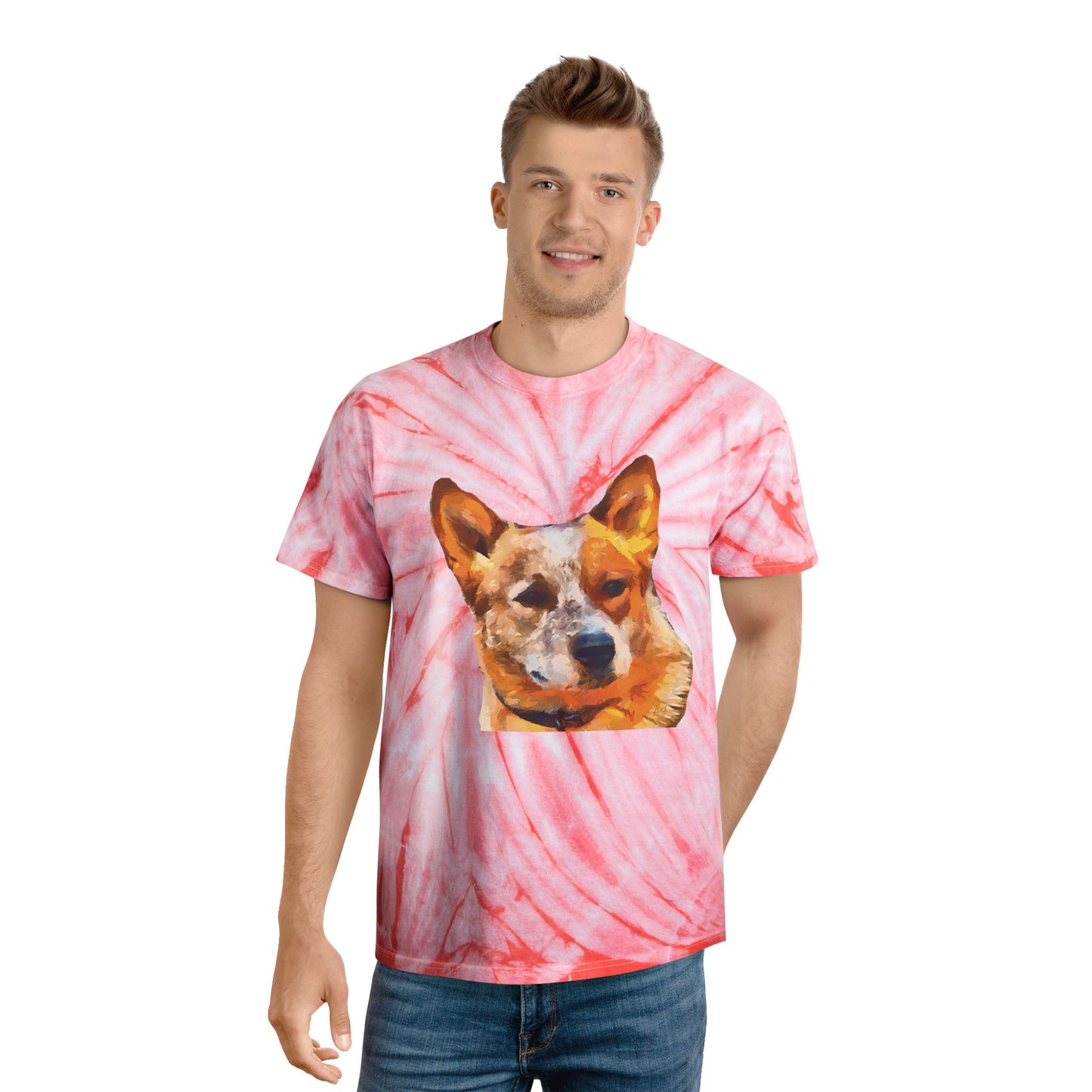 Australian Cattle Dog - Red Heeler Unisex Cotton Tie-Dye Tee, Cyclone