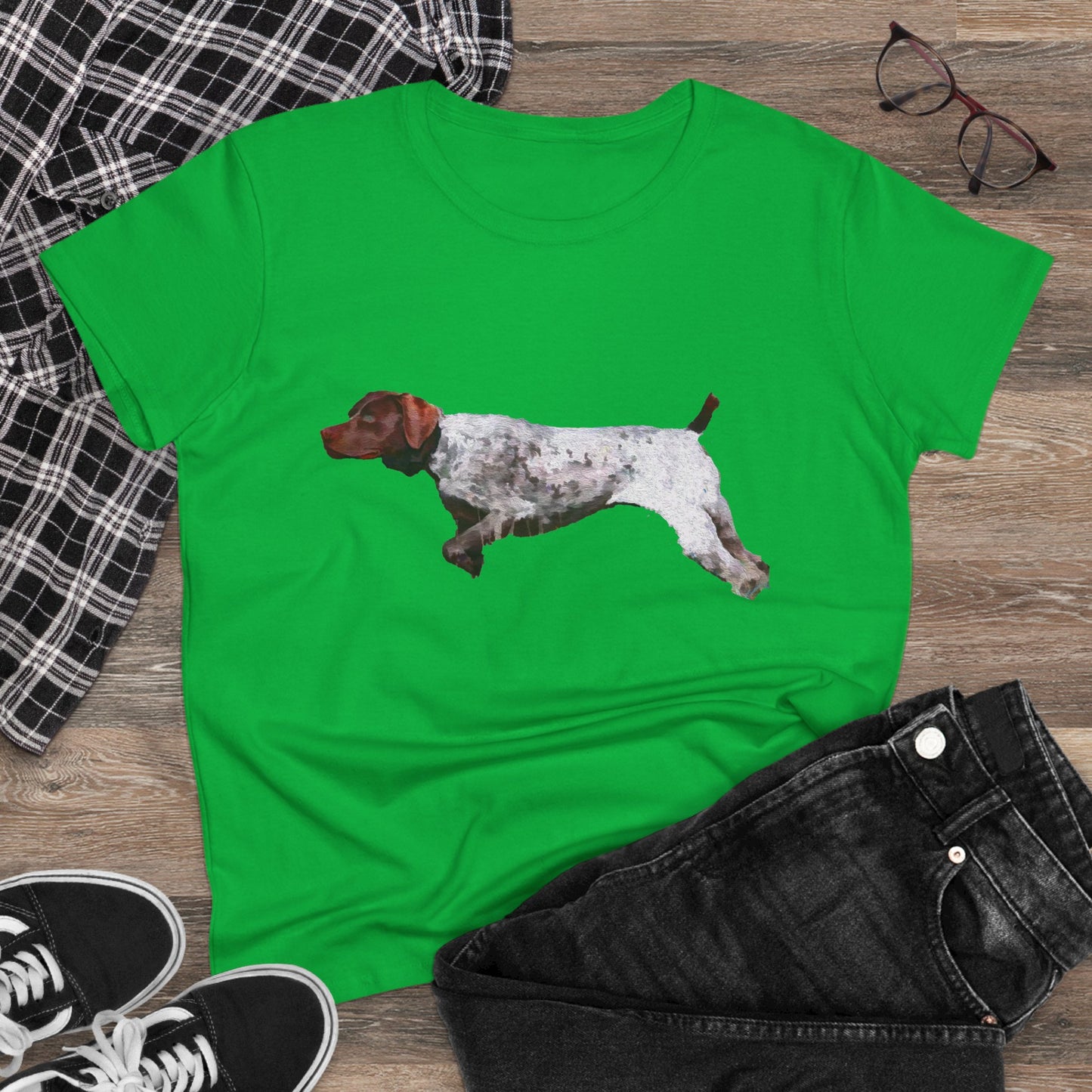 On Point Women's Midweight Cotton Tee for German Shorthaired Pointers