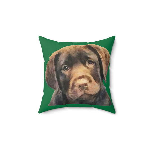 Chocolate Labrador Retriever  -  Spun Polyester Throw Pillow