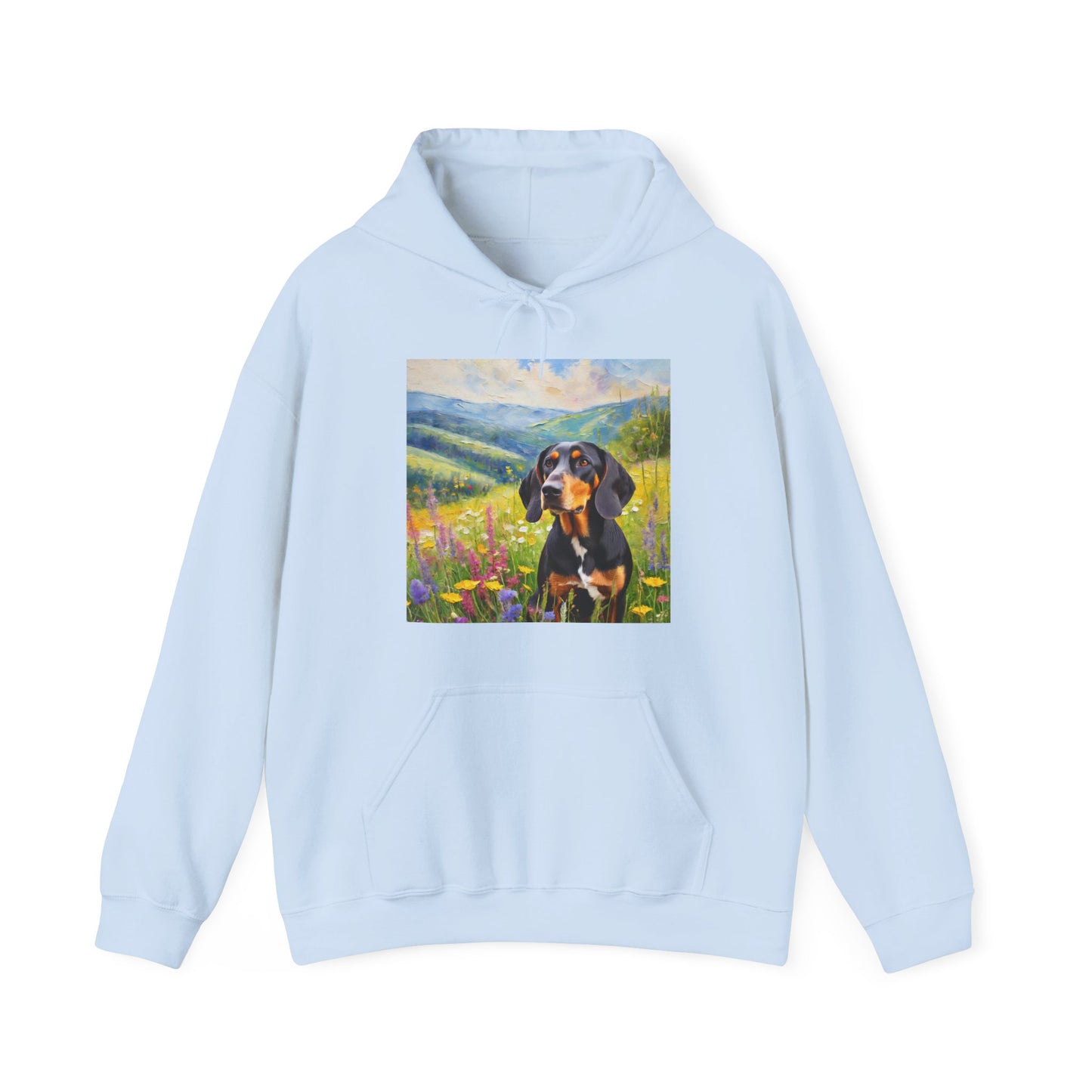 Black & Tan Coonhound Unisex 50/50 Hooded Sweatshirt