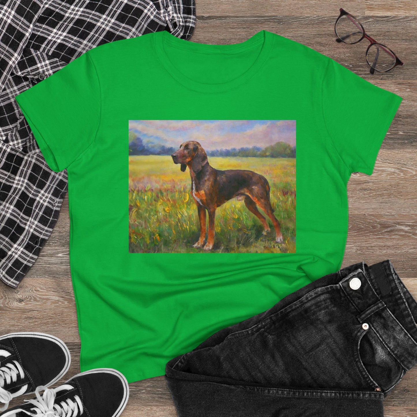 Plott Hound Women's Midweight Cotton Tee