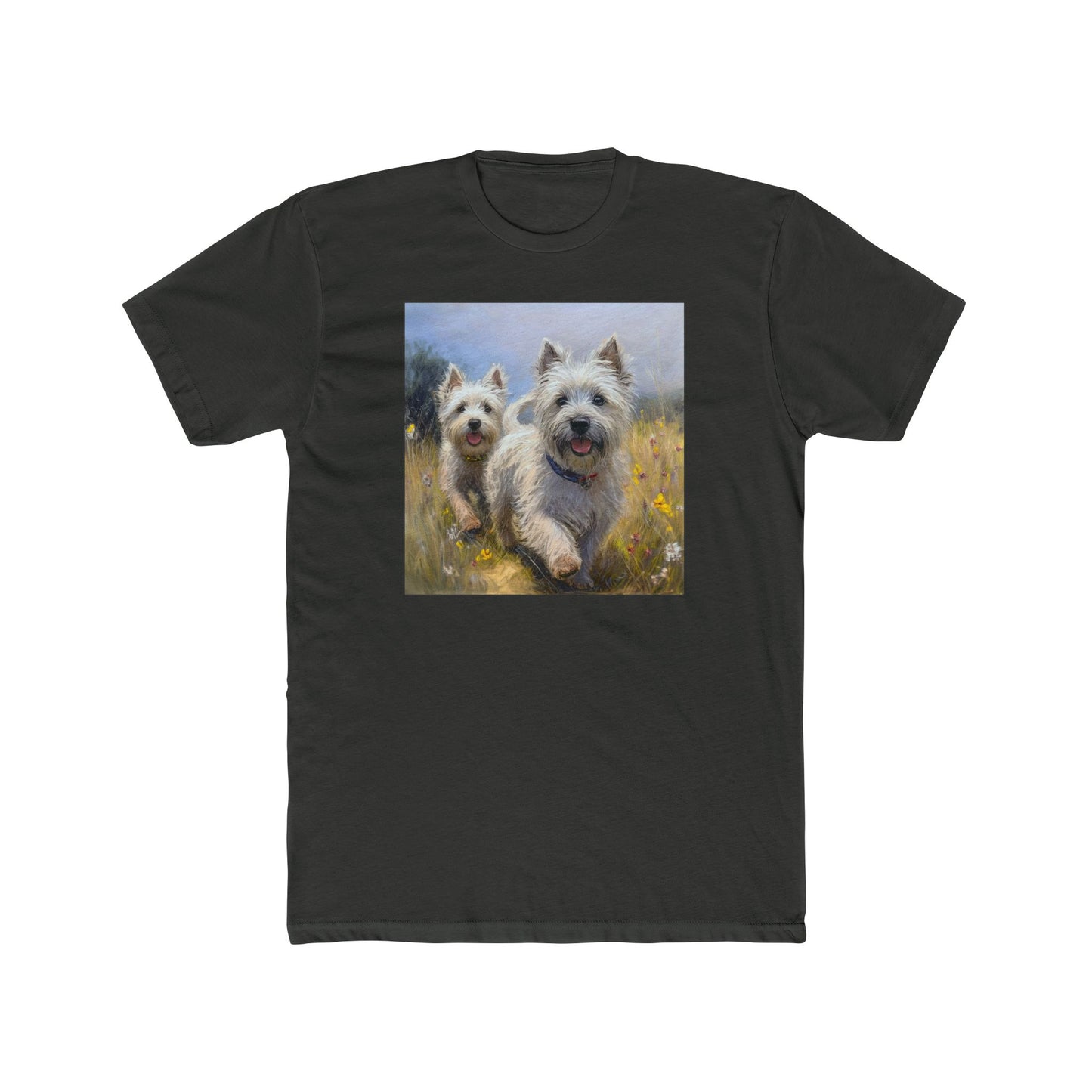 Cairn Terriers - Men's Fitted Cotton Crew Tee