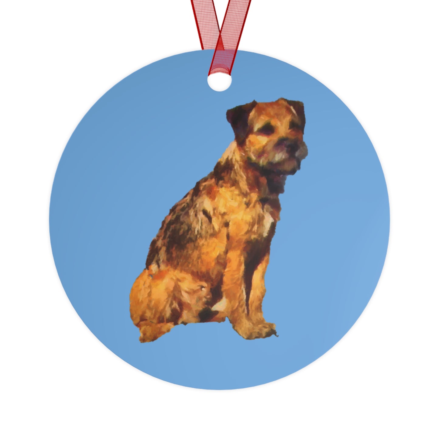 Charming Border Terrier Metal Ornaments