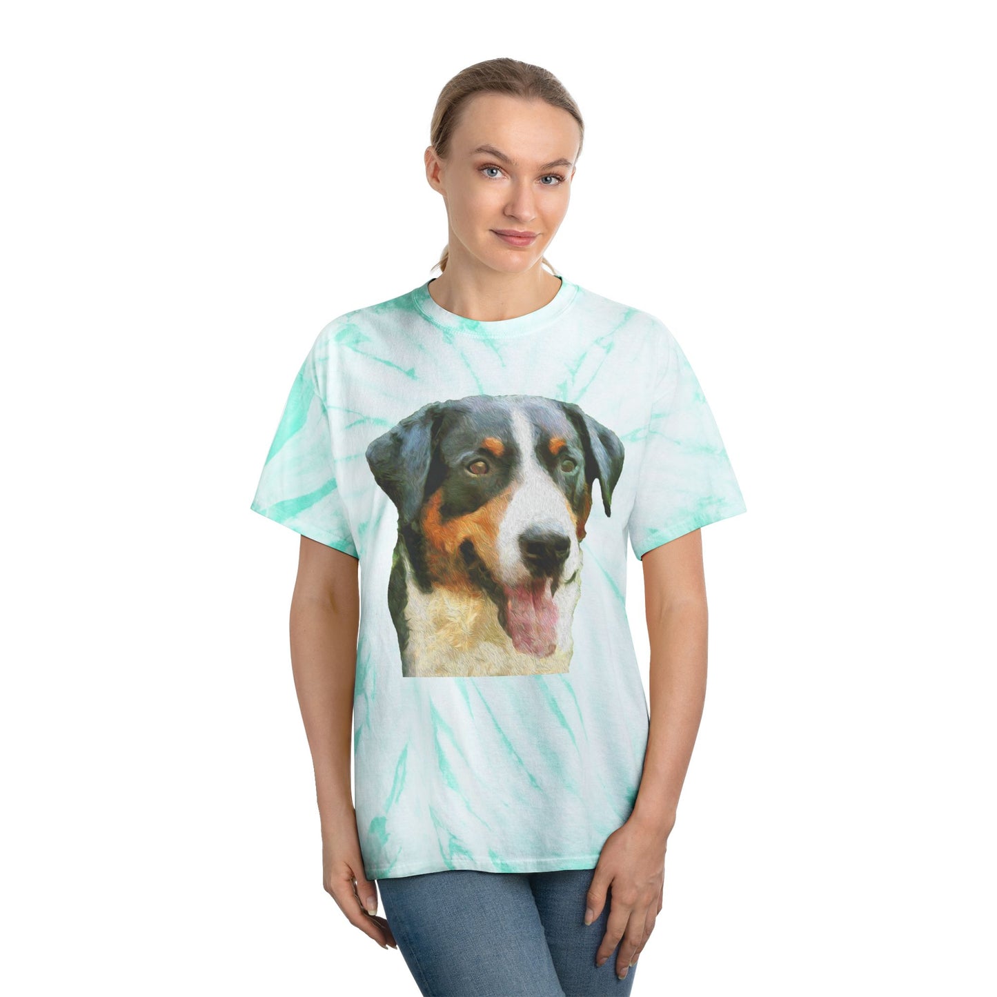 Appenzeller Sennenhund Unisex Cotton Tie-Dye Tee, Cyclone