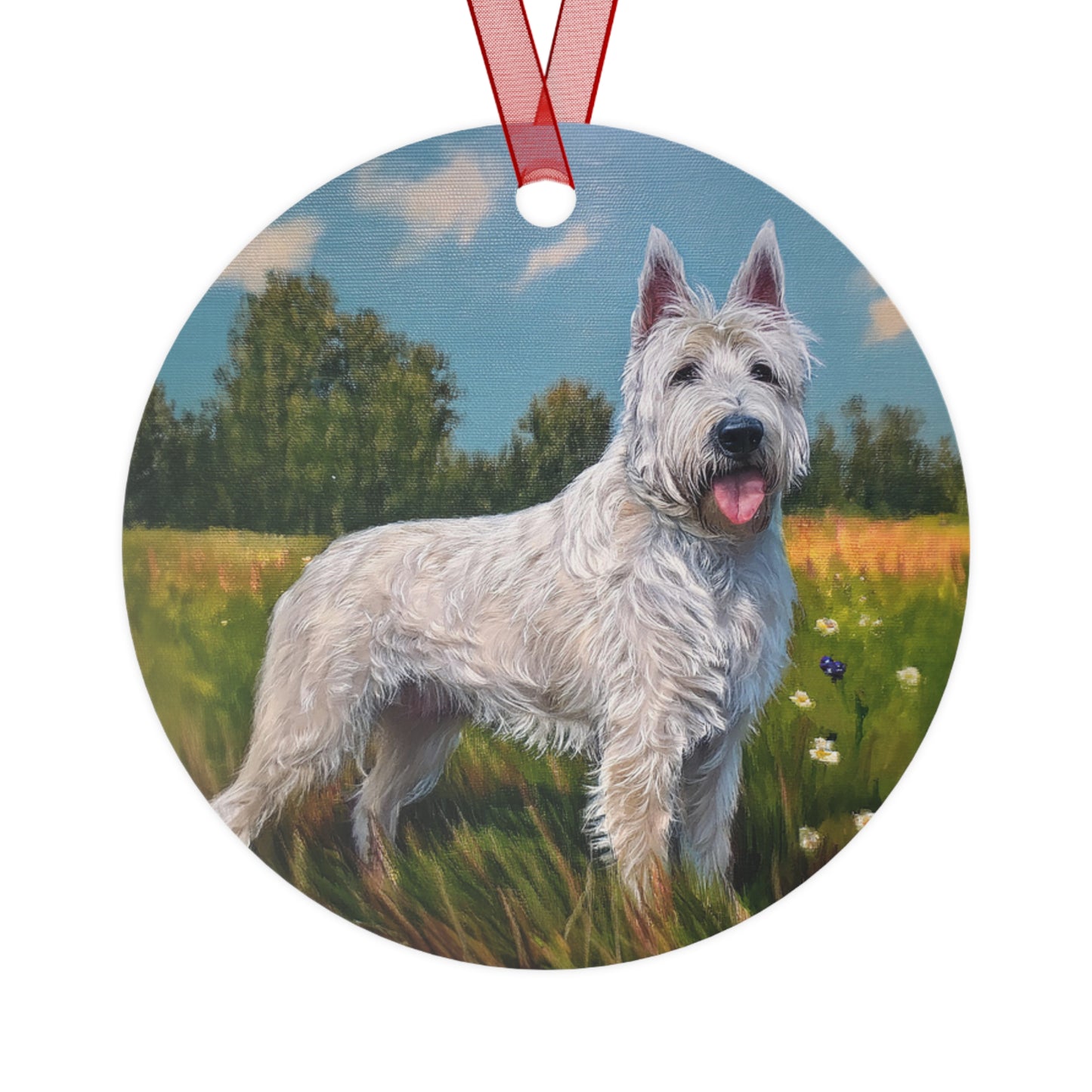 Bouvier des Ardennes Christmas Tree Metal Ornaments