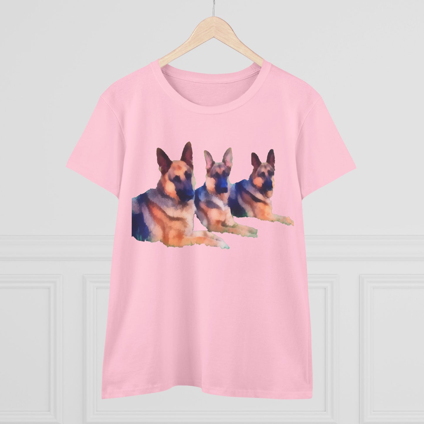 German Shepherd 'Trio' Women's Midweight Cotton Tee