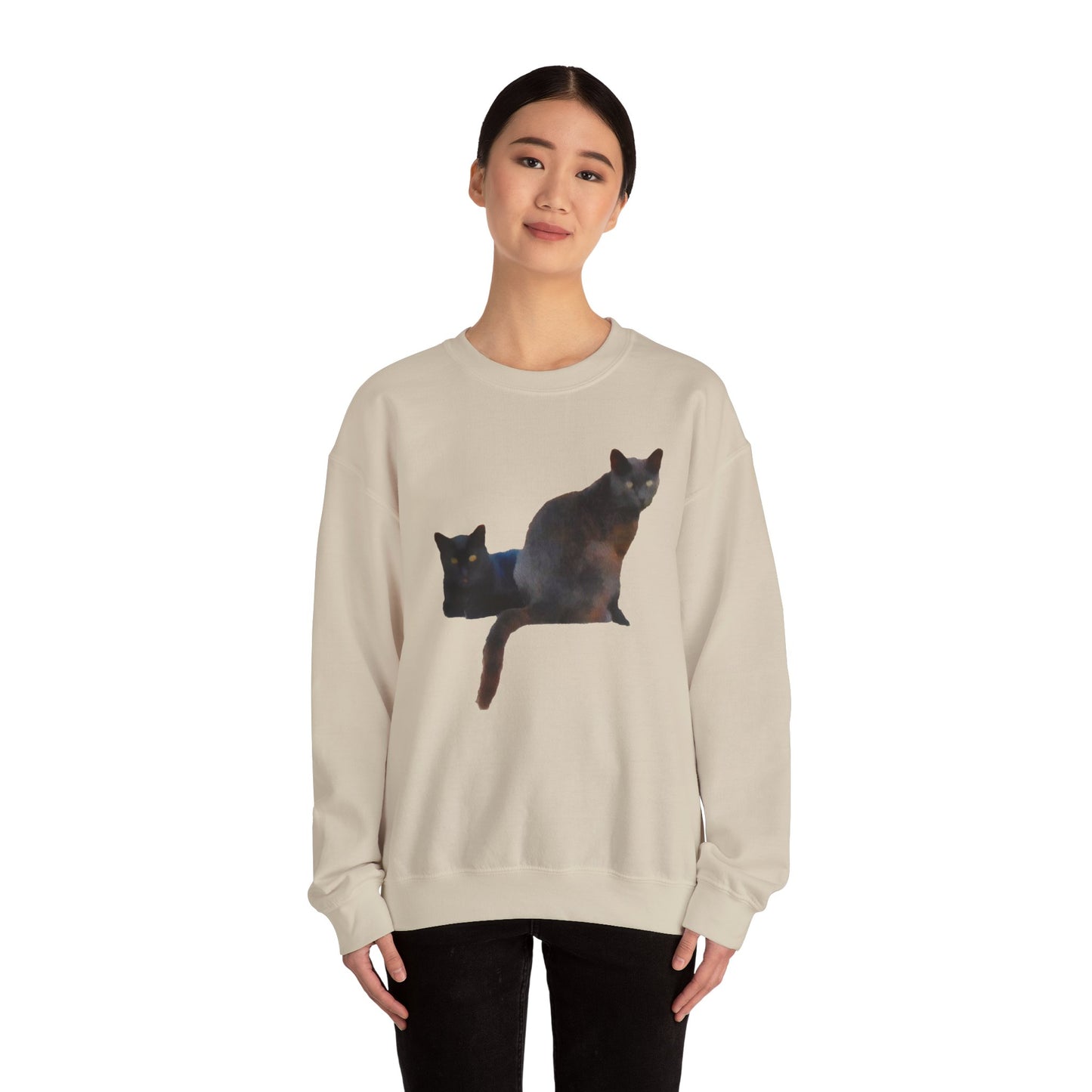 Black Cats 'Sifnos Sisters' Unisex 50/50 Crewneck Sweatshirt