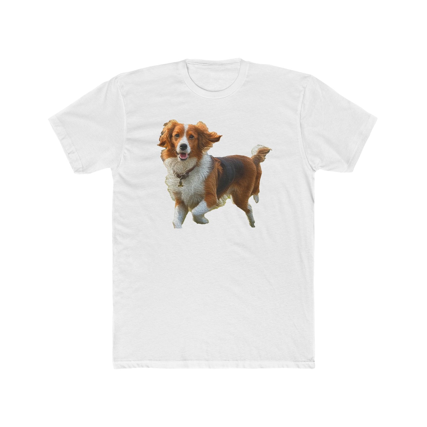 Nederlandse Kooikerhondje Men's Fitted Cotton Crew Tee