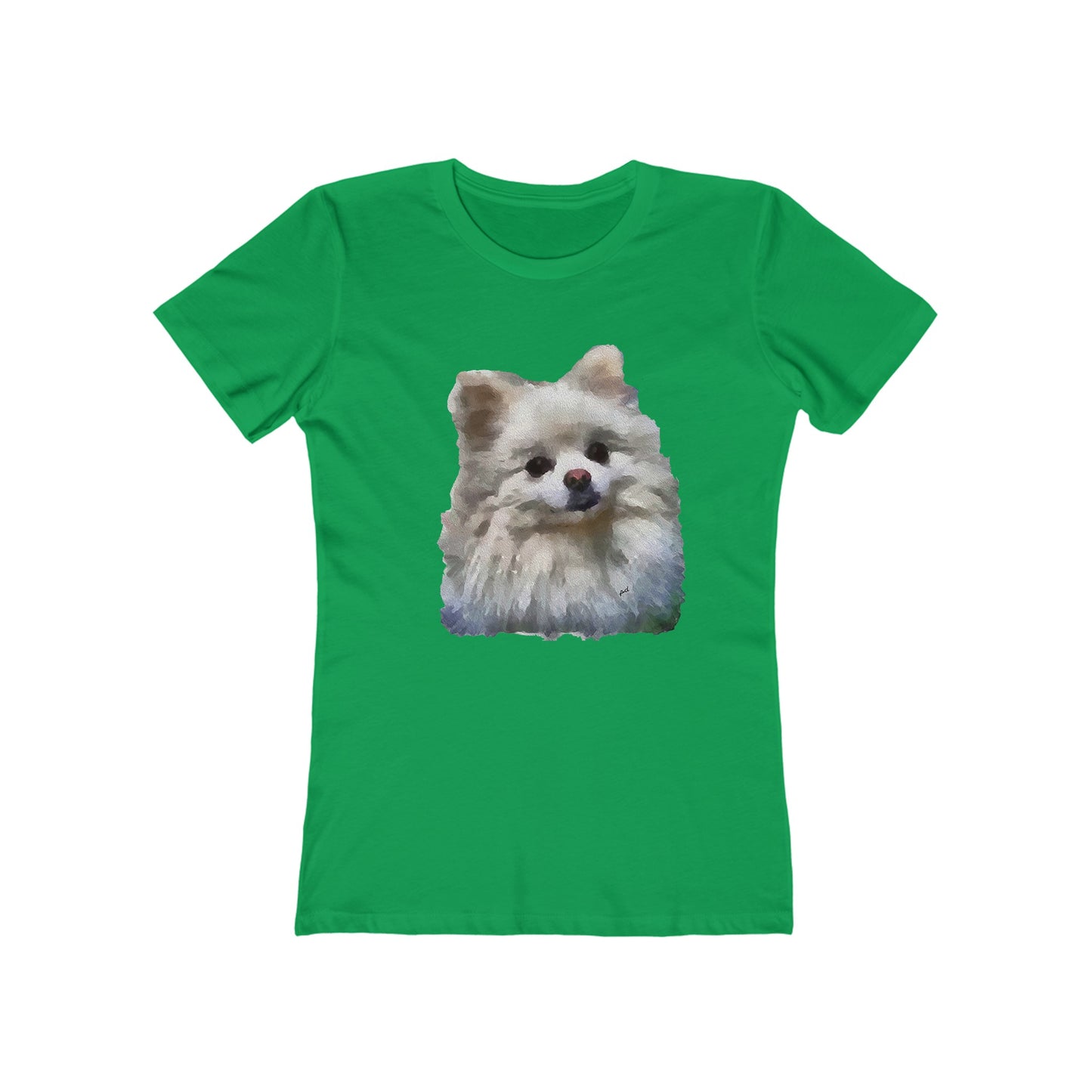 Pomeranian 'Snowball' - Women's Slim Fit Ringspun Cotton T-Shirt