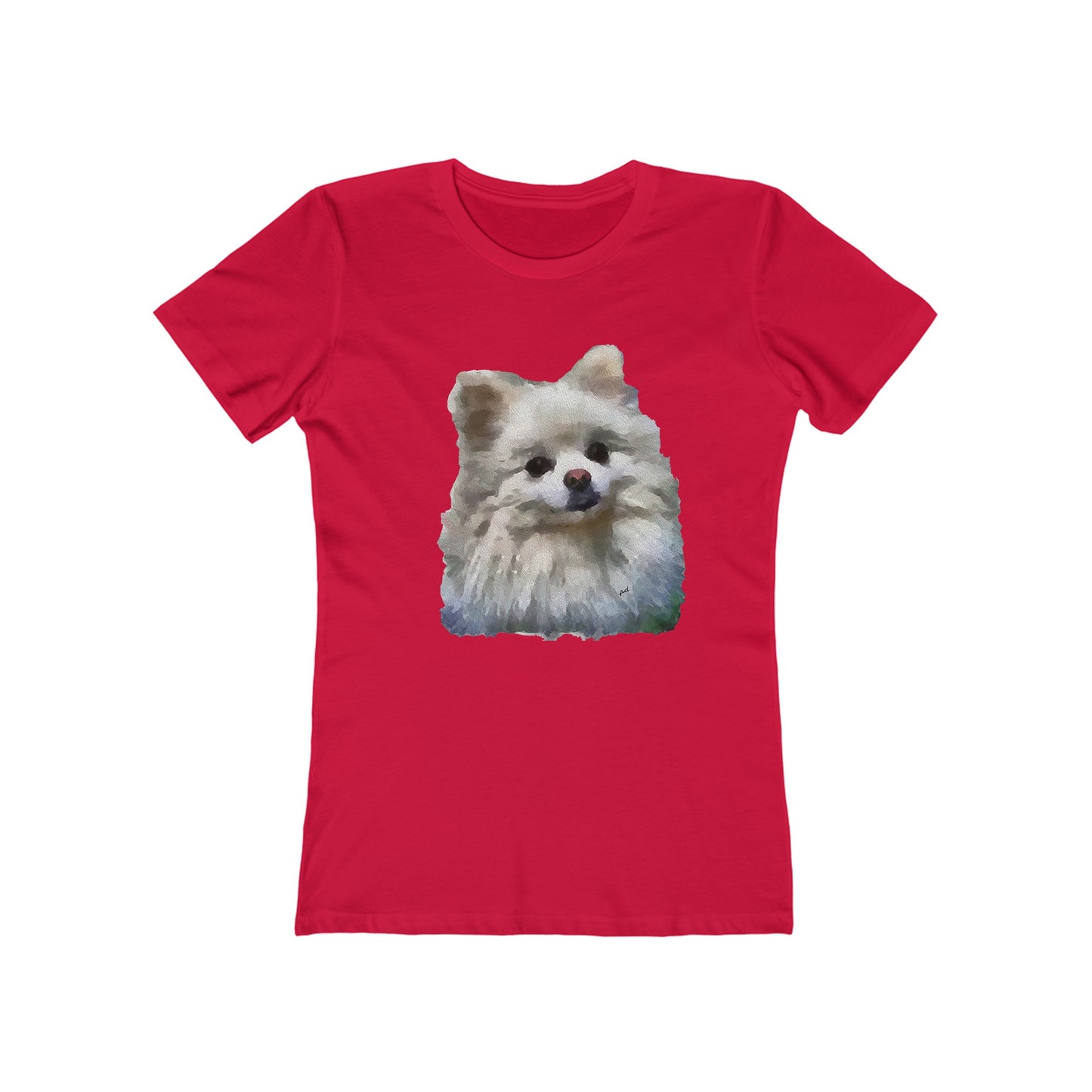 Pomeranian 'Snowball' - Women's Slim Fit Ringspun Cotton T-Shirt