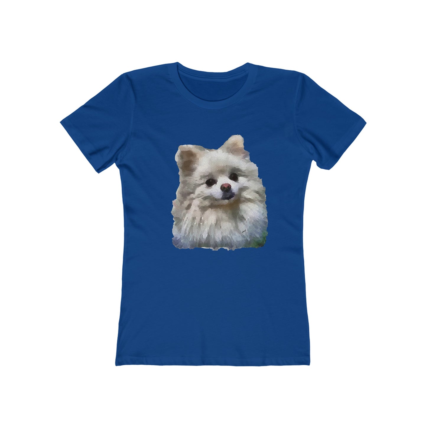Pomeranian 'Snowball' - Women's Slim Fit Ringspun Cotton T-Shirt