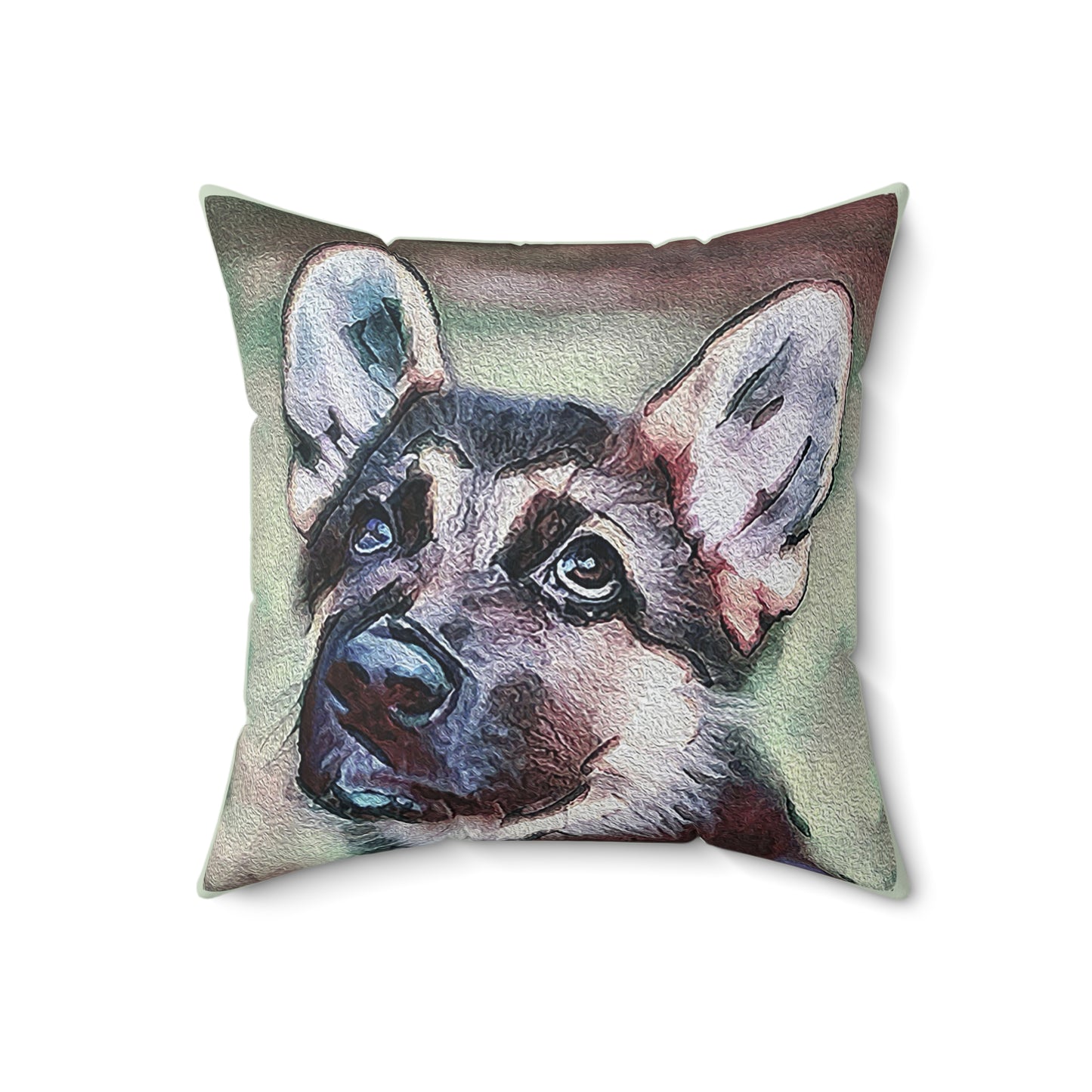 German Shepherd 'Sly' Spun Polyester Throw Pillow