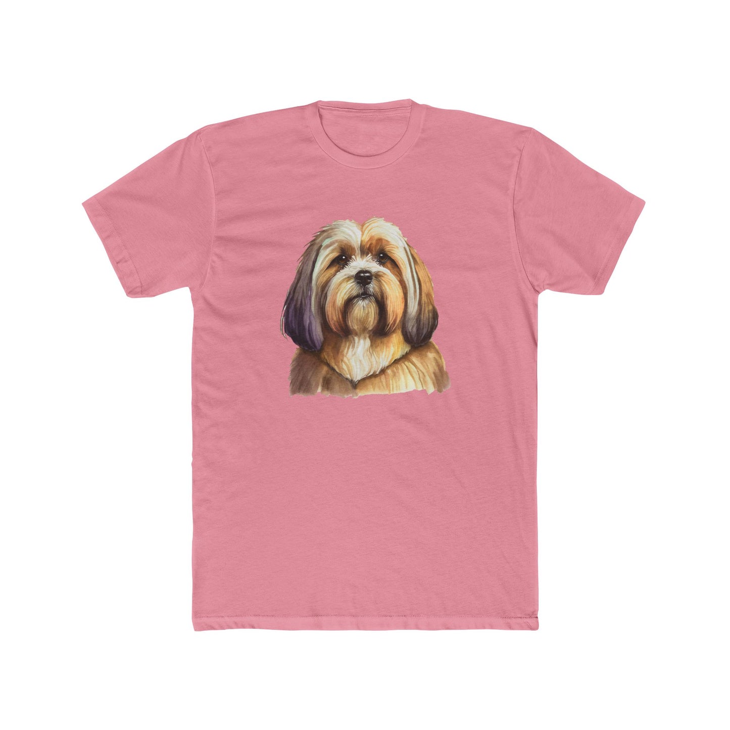 Lhasa Apso Men's Fitted Cotton Crew Tee