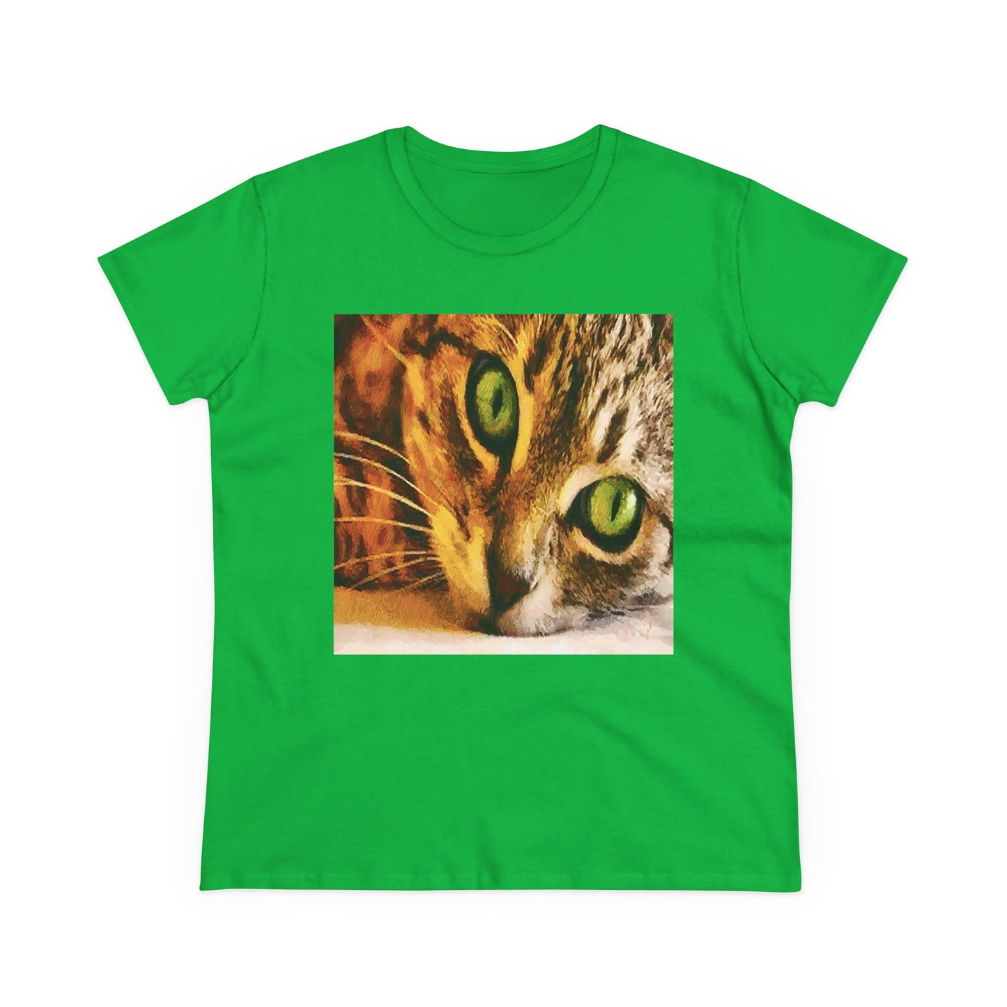 Cat "Brucie's Eyes"Women's Midweight Cotton Tee