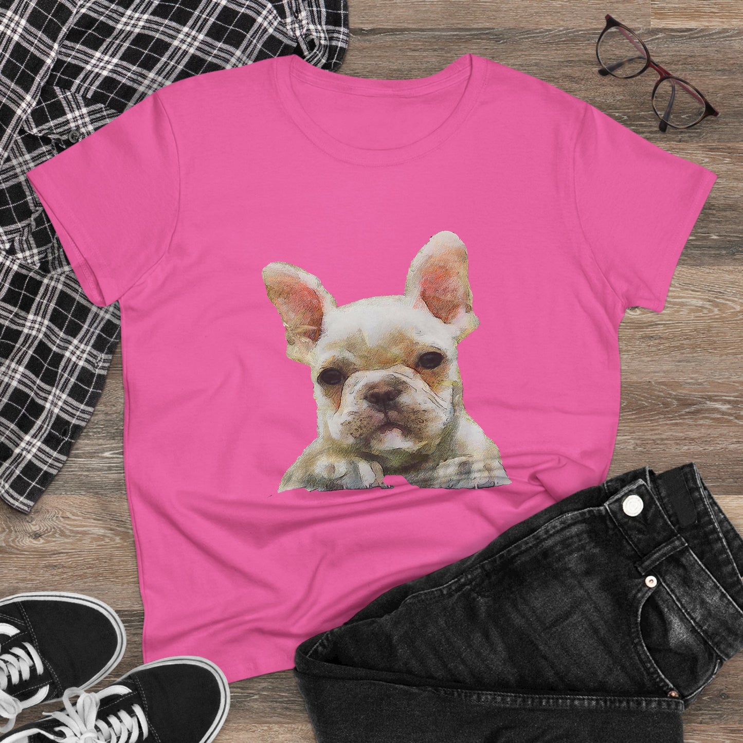 French Bulldog 'Bouvier' Women's Midweight Cotton Tee
