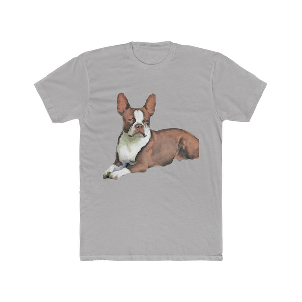 Boston Terrier 'Seely' Men's Fitted Cotton Crew Tee